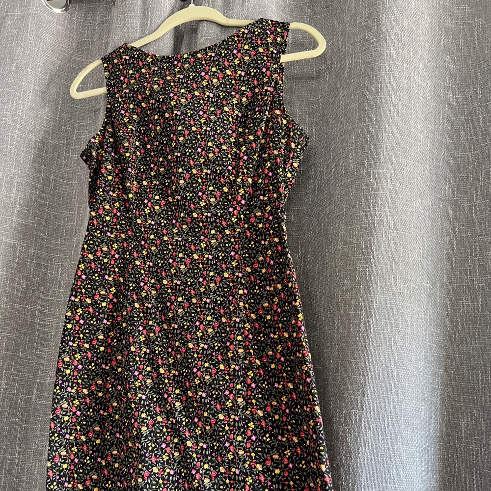 Vintage 90’s Betsy Lauren - ditsy floral print on black mini dress - size 10 - Picture 5 of 14